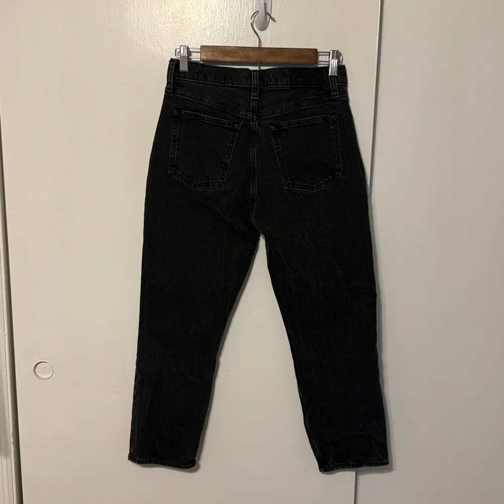 Abercrombie & Fitch The Mom High Rise Black Wash Jeans 4 Short